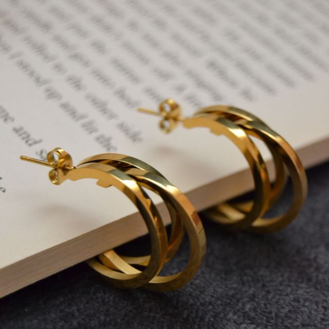 Ohrschmuck Classic Circle von FJF Jewellery — 14 kt Gold, Perlmutt bei Juwelier Fichtinger in Amstetten